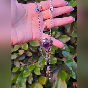 Flower Amethyst Sterling Necklace